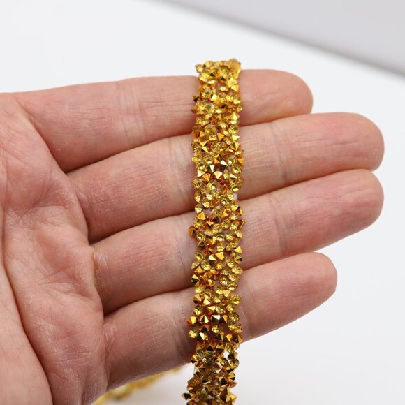 Sparkly Yellow Choker Necklace Adjustable Length Rhinestone Chokers (#35) - Picture 8 of 12